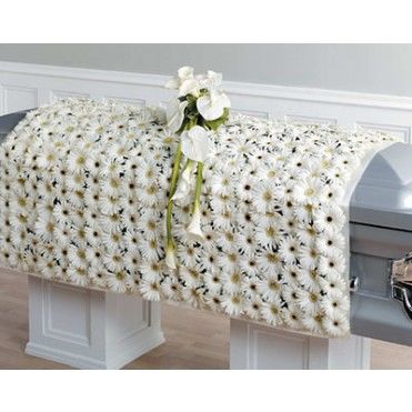 Funeral White Blanket of Flowers Funeral White Blanket of Flowers